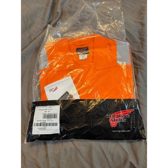 Red Wing Shoes Other - Red Wing 61610 Mens Orange Flame Resistant Reflective Coverall Size 40 Regular